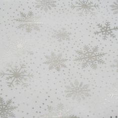 Ruhhy Vianočný obrus s motívom snehových vločiek, biely a strieborný, polyester, 180x140 cm