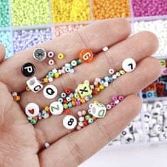 Kruzzel Detská súprava šperkov - 10 000 korálok, rôzne tvary a farby, veľkosť 23x11x2 cm