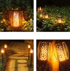 Gardlov Solárna záhradná LED lampa s efektom horiaceho plameňa, 4 ks, teplá biela, 7 x 51 cm