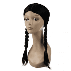 Soulima Dámska dlhá parochňa s vrkočmi, čierna, syntetické vlasy, obvod hlavy 52,7 - 57,3 cm