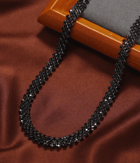 Camerazar Dámsky náhrdelník s čiernymi kryštálmi a zirkónmi