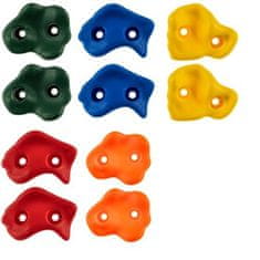 Trizand lezecké kamene pre deti, 10 ks, rôzne tvary a farby, materiál PP + železo