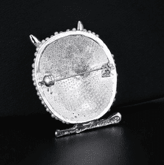 Camerazar Elegantná brošňa so sovou a perlami, strieborná, veľkosť Standard