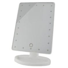 Soulima Zrkadlo LED s 22 LED diódami, nastaviteľný sklon až do 180°, napájanie z batérie alebo zo siete