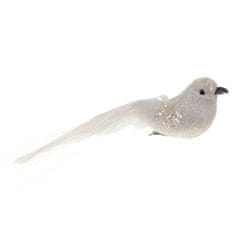 Ruhhy Dekoratívne vianočné vtáčiky s klipom, biela farba, polystyrén + plast, 16 x 4 x 3,5 cm