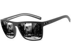 Camerazar Športové polarizačné slnečné okuliare Universal v čiernej farbe pre mužov, štýl nerdy