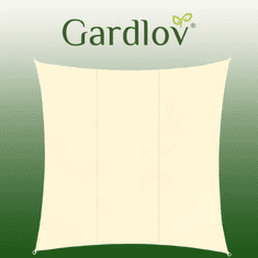 Gardlov tieniaca plachta 3,6x3,6m, béžová, polyester + nerezová oceľ, hustota 120g/m2