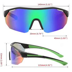 Camerazar Zrkadlové slnečné okuliare Pánske polarizačné športové okuliare, veľké, čierne, s UV ochranou