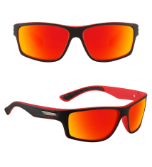 Camerazar Univerzálne unisex športové slnečné okuliare s červenými polarizačnými zrkadlovými sklami