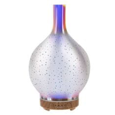 Ruhhy Aroma difuzér s nočnou lampou LED a aromaterapiou, hnedý/zrkadlo, sklo/plast/guma, 24x13 cm