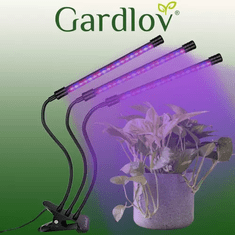 Gardlov LED lampa na pestovanie rastlín, 3 ks, 30 W, vodotesná IP54, s časovačom a diaľkovým ovládaním
