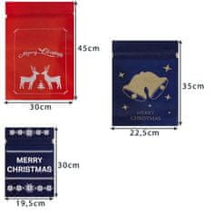 Malatec Sada 8 vianočných darčekových tašiek z netkanej textílie, tmavomodrá/červená/zelená, 20x30/23x35/30x45 cm