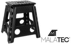 Malatec Skladacia stolička čiernobiela, plast, 39x40x22 cm