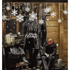 Ruhhy Vianočné samolepky na okná, PVC, snehové vločky, 50x33 cm