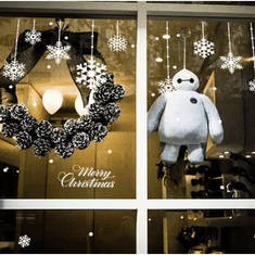 Ruhhy Vianočné samolepky na okná, PVC, snehové vločky, 50x33 cm