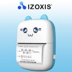 Izoxis Prenosná mini fototlačiareň 22272 s Bluetooth, bielo-modrá, plast, rozmery 11 x 7,8 x 3,7 cm