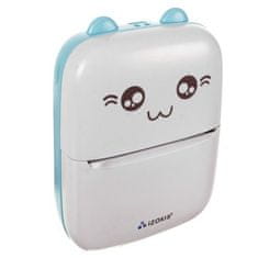 Izoxis Prenosná mini fototlačiareň 22272 s Bluetooth, bielo-modrá, plast, rozmery 11 x 7,8 x 3,7 cm