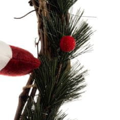 Ruhhy Vianočný veniec na dvere "Elf" 22350, biela/červená/hnedá/zelená, drevo/plast/polyester, 36x55x10 cm