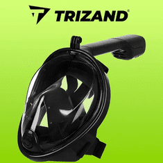 Trizand Celoobličajová maska na šnorchlovanie L/XL, čierna, materiál ABS, 180 stupňov viditeľnosti