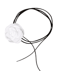 Camerazar Dámsky náhrdelník s kvapkou bieleho kvetu, viazaný