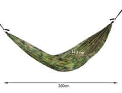 Gardlov Turistická hojdacia sieť Santiago Army s moskytiérou, farba Camo, plastový materiál, 260x140 cm