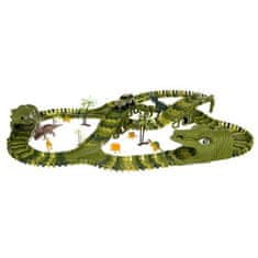 Kruzzel Autodráma Dino Park s 271 prvkami, zelená, plast, rozmery 8x80x85 cm