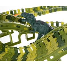 Kruzzel Autodráma Dino Park s 271 prvkami, zelená, plast, rozmery 8x80x85 cm