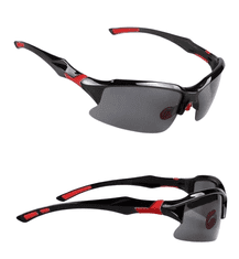 Camerazar Pánske športové slnečné okuliare s polarizáciou, čierne, odolné proti poškriabaniu, ochrana UV400