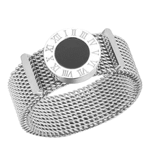 Camerazar Dámsky prsteň s rímskymi hodinami, striebro, chirurgická oceľ