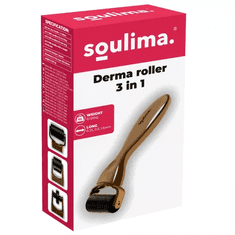 Soulima Derma valček 3v1 , titánové ihly 0,25/0,5/1,5 mm, rozmery v puzdre 16x4,5x4 cm