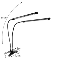 Gardlov LED lampa na pestovanie rastlín, 20 W, 2 ks, s časovačom a diaľkovým ovládaním, vodotesná