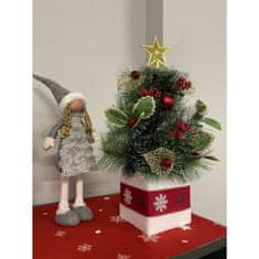 Ruhhy Umelý vianočný stromček oblečený 45 cm, zelený/biely/zlatý/červený, plast