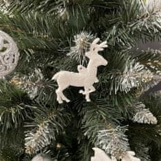 Ruhhy Vianočné ozdoby - figúrky sobov s trblietkami, 9 ks, plast, biela, 9,5 x 7 cm