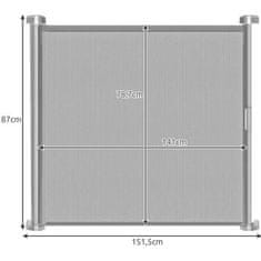 Ruhhy Nastaviteľná bezpečnostná brána 22940, sivá, PVC a železo, 87x151,5 cm