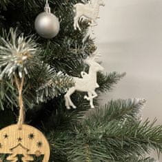 Ruhhy Vianočné ozdoby - figúrky sobov s trblietkami, 9 ks, plast, biela, 9,5 x 7 cm