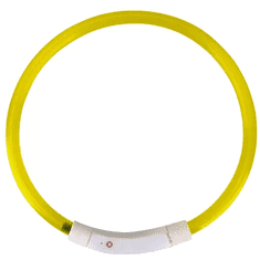 Purlov LED obojok pre psov s nastaviteľnou veľkosťou, žltý, PVC, 70x1,2 cm