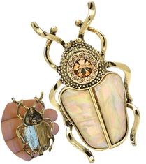 Camerazar Zlatá brošňa s perlami a zirkónmi