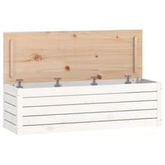 Vidaxl Úložný box biely 109x36,5x33 cm masívna borovica