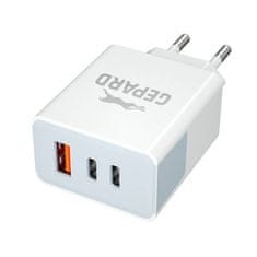 GEPARD PD 40W adaptér 2x USB-C + USB-A GSM1048 biela