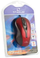 Titanum TM103R 3D optická USB káblová myš Hornet červená Titanium