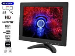 slomart LCD monitor 10-palcový LED VGA HDMI AV USB BNC 12V 230V... (NVOX PC105VHB)