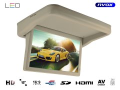 slomart Závesný stropný monitor, automaticky spúšťaný, LED HD 15 palcov, HDMI USB SD Video-IN 24V.