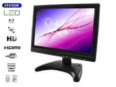 slomart HD LED monitor 10-palcový HDMI VGA USB AV BNC 12V 230V... (NVOX PC1018 HD)