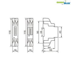 GreenBlue GB173 55123 Elektromer na DIN lištu, LCD displej