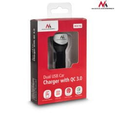 Maclean Nabíjačka do auta max4,8A 2xUSB Maclean Energy MCE157 Qualcomm Quick Charge QC 3.0 plus kábel 1,5m strieborný