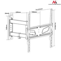 Maclean Držiak na TV Maclean, max vesa 400x400, dlhé rameno pre zakrivené TV, 26-55", 30kg, MC-711N