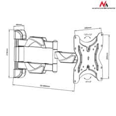 Maclean Maclean TV držiak, pre TV alebo monitor, 13-55", 30kg, čierny, MC-742