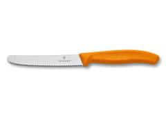 Victorinox Zúbkovaný nôž 11cm Victorinox oranžový.