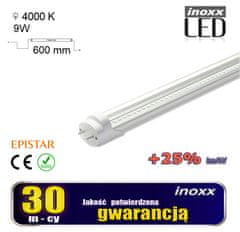 slomart LED žiarivka 60cm 9w T8 4000K G13 neutrálna priehľadná