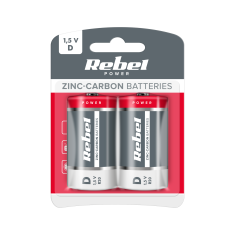 Rebel Zinko-uhlíkové batérie REBEL R20 2 ks/bl